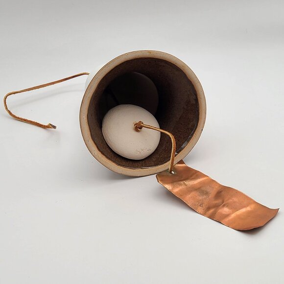 Vintage Tesa Ceramic Southwest Bird Petroglyph Wind Bell Windchime Copper Tag - Picture 6 of 8